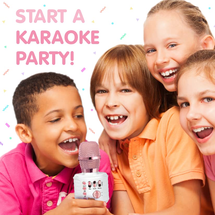 Move2Play, Kids Karaoke Microphone | Includes Bluetooth & Pre-Loaded Songs | Birthday Girls Present for All Ages, 2, 3, 4, 5+ Year Old Girls, Boys &