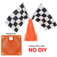 Racing Car Birthday Party Decoration - 12 orange cones (7", holes on top) & 24 flags. Suitable for quick center decorations for race-themed events