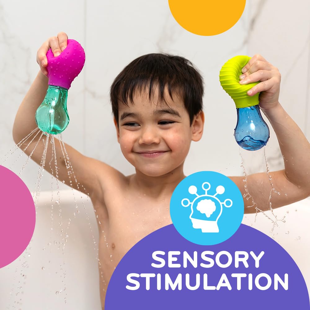Mobi Skwooshlz Water Squeeze Bulbs - Silicone Baby Bath Toys, Baby Bathtub Toys for Toddlers, Latex and BPA Free, Food Grade Silicon, Easy to Clean
