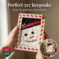 Buttons Galore & More Winter Snowman DIY Button Art Frame Kit, Natural Wood with Black White Buttons, 5x7 Inches, Holiday Wall Decor, Ages 6+