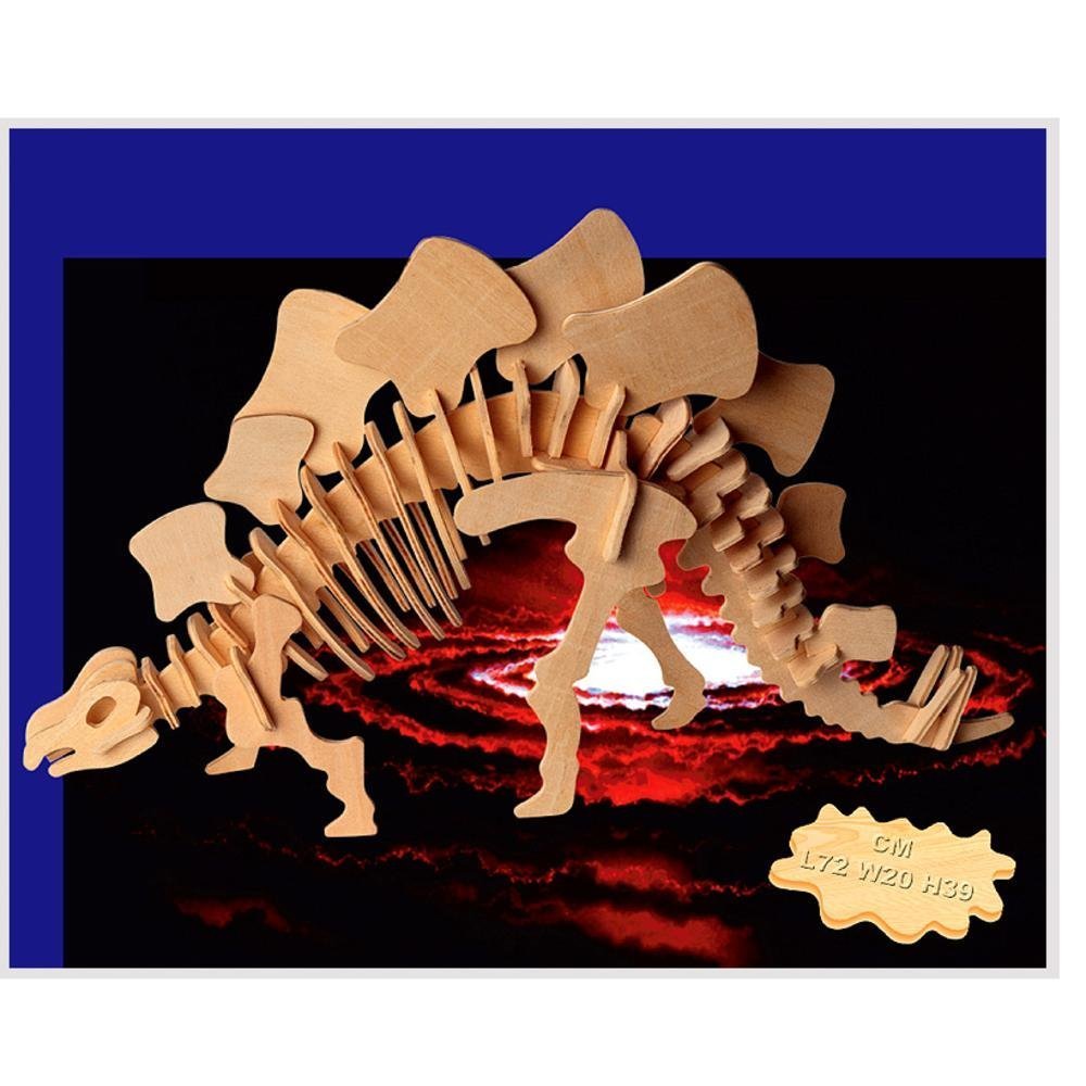 Puzzled Natural Wood 3D Puzzles Big Stegosaurus 51 Pieces