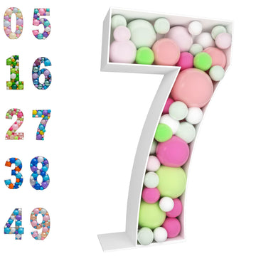3FT Mosaic Balloon Frame Number 7 Pre-Cut Kit Foam Board DIY Craft Kit for Birthday Decoration