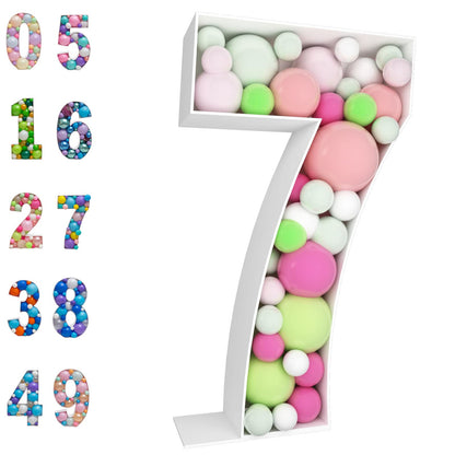 3FT Mosaic Balloon Frame Number 7 Pre-Cut Kit Foam Board DIY Craft Kit for Birthday Decoration