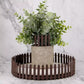 1Pc 35 Inches Brown Mini Fairy Garden Fence, Micro Landscape Miniature Ornaments for Dollhouse, Crafts, Diorama Project, Plant Pot DIY
