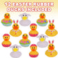 ArtCreativity 2.5 Inch Easter Rubber Ducks for Kids, Assorted Mini, Basket Stuffers, Egg Hunt Surprise Toys, Party Favors, Jeep and Bath, 12-Pack