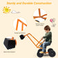 HONEY JOY Ride on Sand Digger, Metal Sit on Crane Sandbox Digger Toy with Seat & Handle, Toddlers Excavator Ride on Toy for Backyard, 4 Wheeler Kids