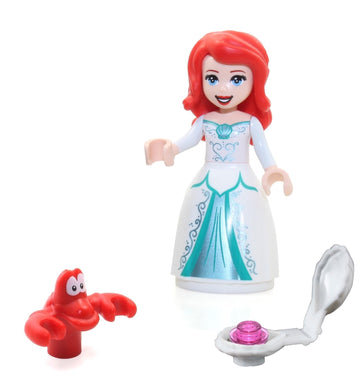 LEGO Disney Princess The Little Mermaid Minifigure - Princess Ariel (in White Dress) with Sebastian The Crab (302106)
