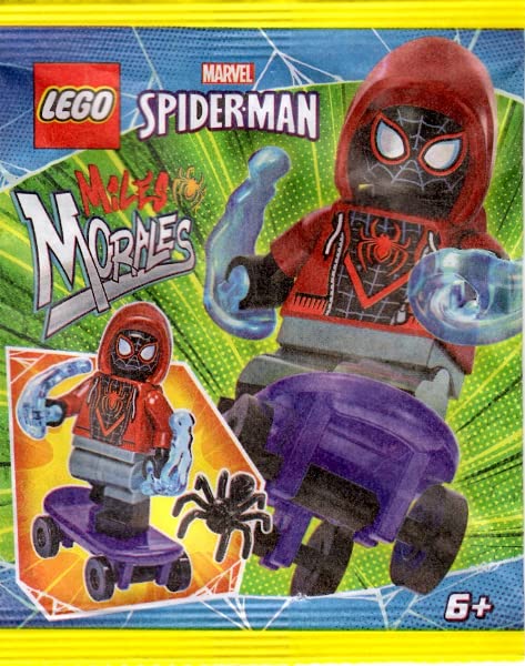 LEGO Superheroes Spider-Man: Miles Morales Minifigure with Skateboard and Web Blasts