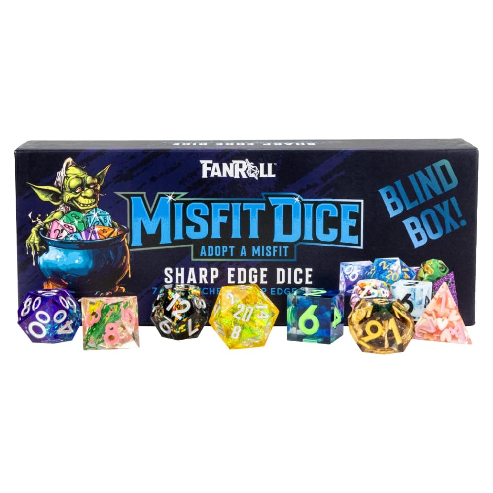 Mystery Misfit Sharp Edge Resin Polyhedral Dice Set