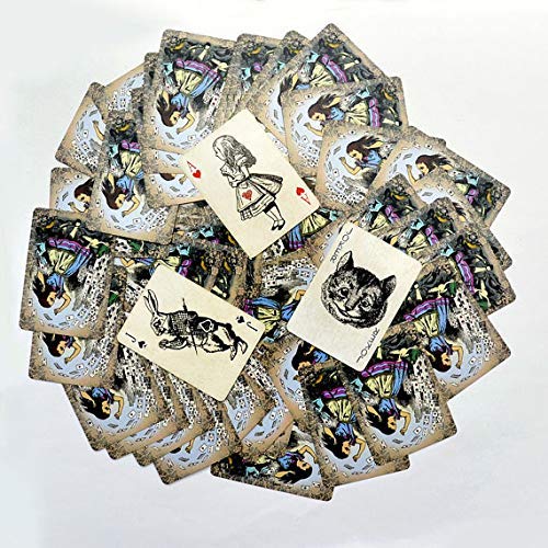 Rodaruus Alice in Wonderland Playing Cards, Full 54 Poker-Size Card Deck (Light Beige)