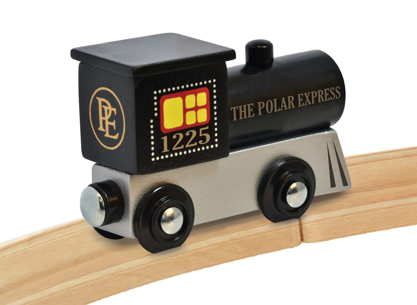 MasterPieces Wooden Train Engine, Polar Express Train Licensed Toy, Magnetic Wood Railway Car, Compatible with 1 Inch Tracks, Holiday Railroad Playset