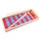 YHZAN Montessori Mathematics Material - Small Numerical Rods with Number Tiles Order of Number and Quanlity Learning Blue Red Color W/Wooden Box