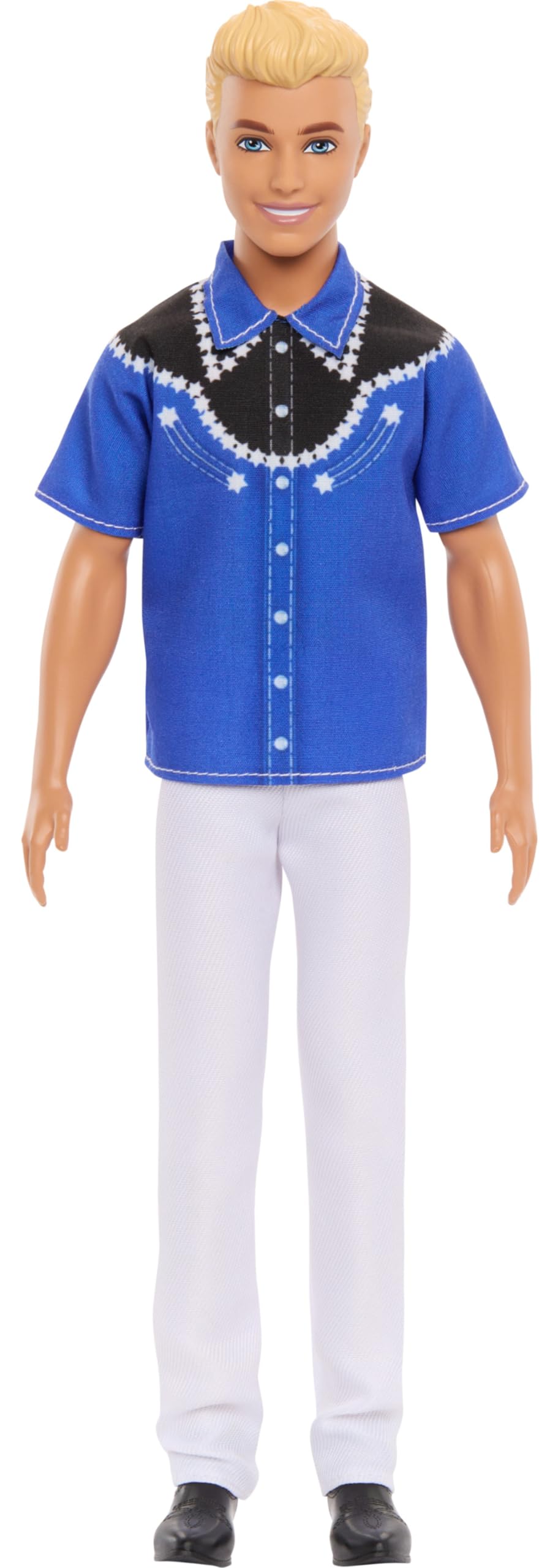 Barbie Fashionistas Ken Doll #226 Wearing a Removable Western Shirt, Pants & Boots, Blonde Fashion Doll, 65th Anniversary Collectible
