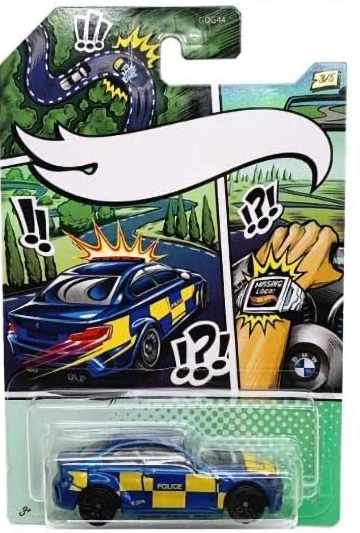 Hot Wheels Police Pursuit Comic Missing Logo Art Variant - Complete 5?Pack Bundle (2020 Edition) | Collectible 1:64 Die?Cast Police Cars