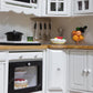 iLAND Dollhouse Furniture and Accessories Set Dollhouse Kitchen Modern Kit, Complete Miniature Cabinets Oven Refrigerator with Cookware fit 1/12 Scale