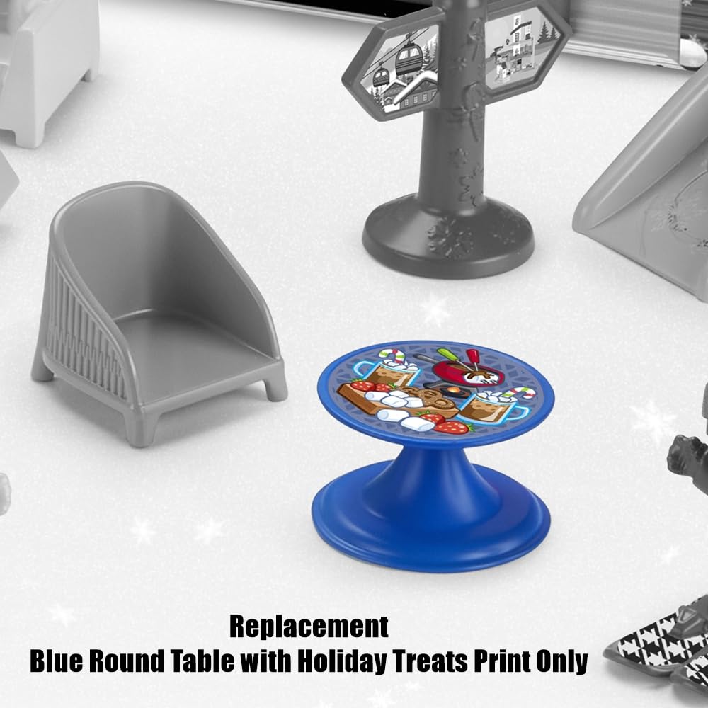Replacement Part for Fisher-Price Little People Playset - HMK85 ~ Blue Round Table with Holiday Treats Print ~ Inspired by Barbie Doll ~ Works Great
