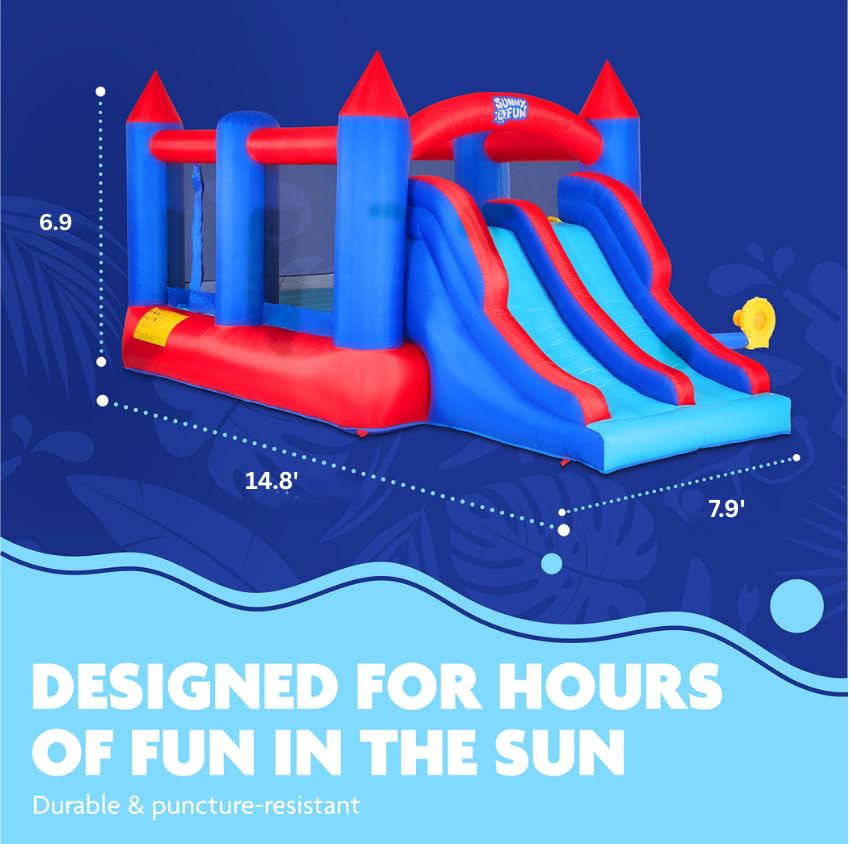 Sunny & Fun Inflatable Bouncy Castle with Dual Slide