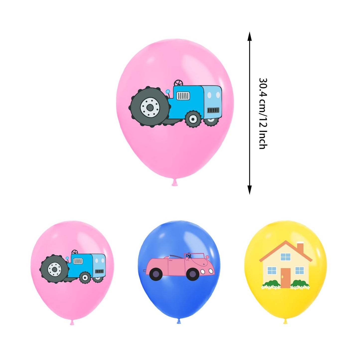 Pink Pig Birthday Party Supplies,Birthday Banner Cake Toppers Balloons,Pink Pig Theme Party Decorations