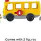 Fisher-Price Little People Musical Toddler Toy Sit with Me School Bus with Lights Sounds & 2 Figures for Pretend Play Kids Ages 1+ Years