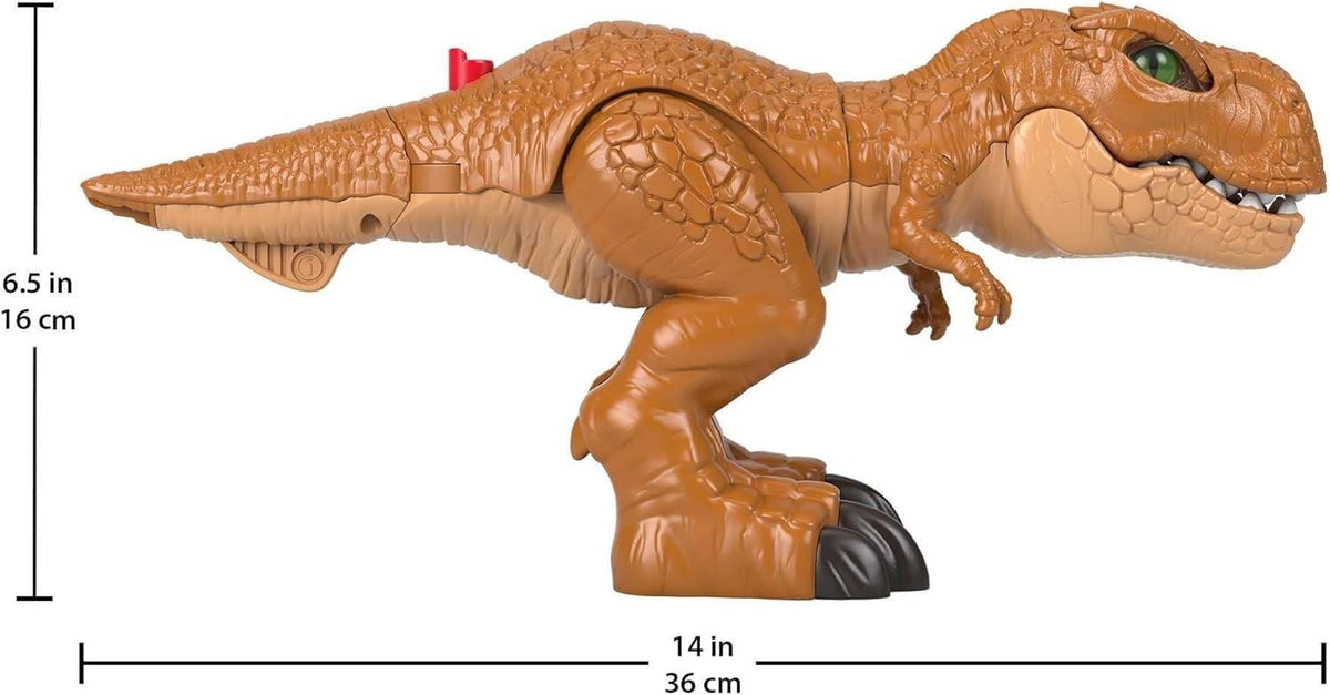 Fisher-Price Imaginext Jurassic World Dinosaur Toy Thrashin’ Action T. rex Figure with Chomping Action for Pretend Play Kids Ages 3+ Years