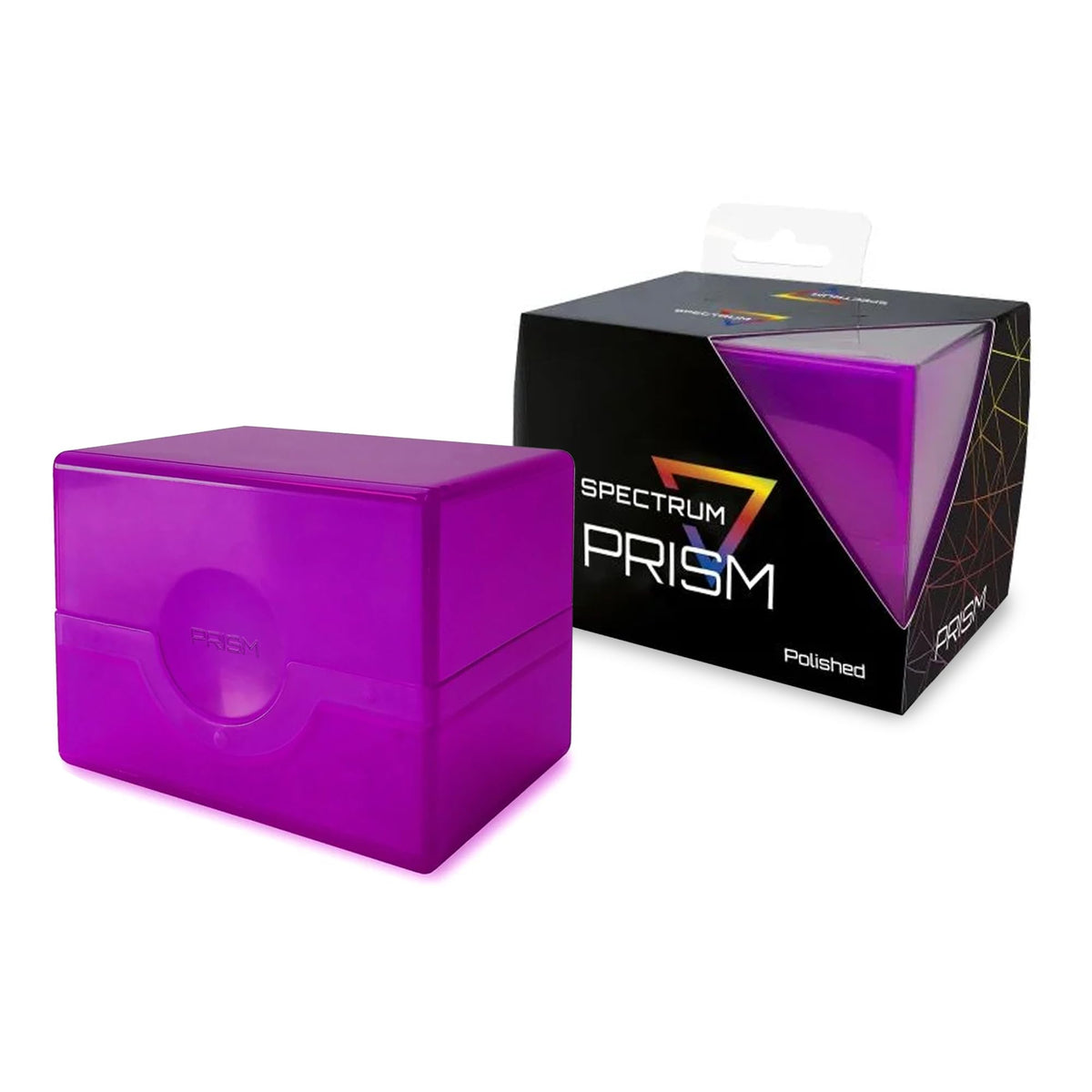 BCW Spectrum Prism Deck Case - Ultra Violet - 1 ct | Secure Snap Closure Card Deck Case | Fits 100 Double-Sleeved Cards | Trading Card Storage Ideal