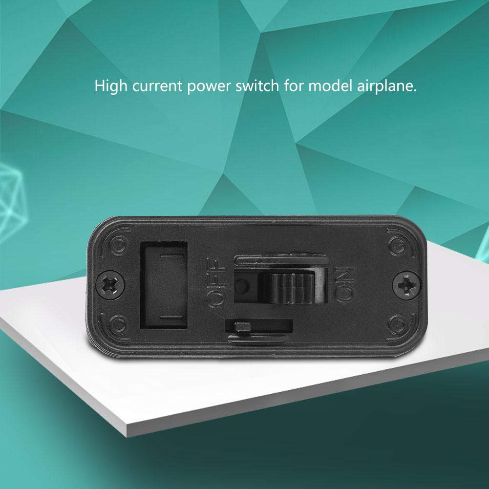 Dilwe RC Switch, High Current On/Off Switch for RC Airplane, Black, Mechanical, Push Button, Manual