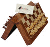 Magnetic Chess Set - 10" Folding Board - Premium Wood Staunton Chess with Built in Storage