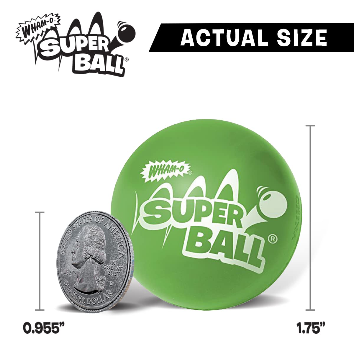 Wham-O The Incredible Superball Color | Bright & Super Bouncy | Made of Durable Zectron for High Bouncing and Distance | Outdoor Play for Children