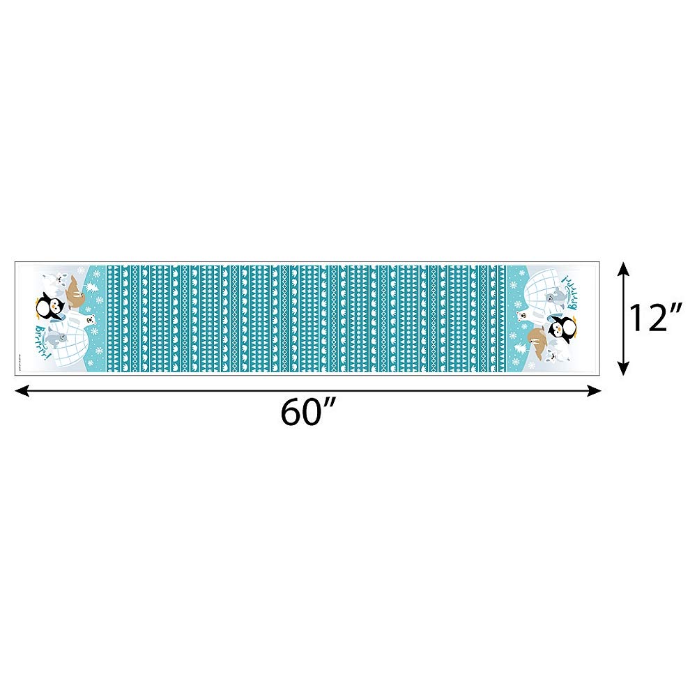 Big Dot of Happiness Arctic Polar Animals - Petite Winter Baby Shower or Birthday Party Paper Table Runner - 12 x 60 inches