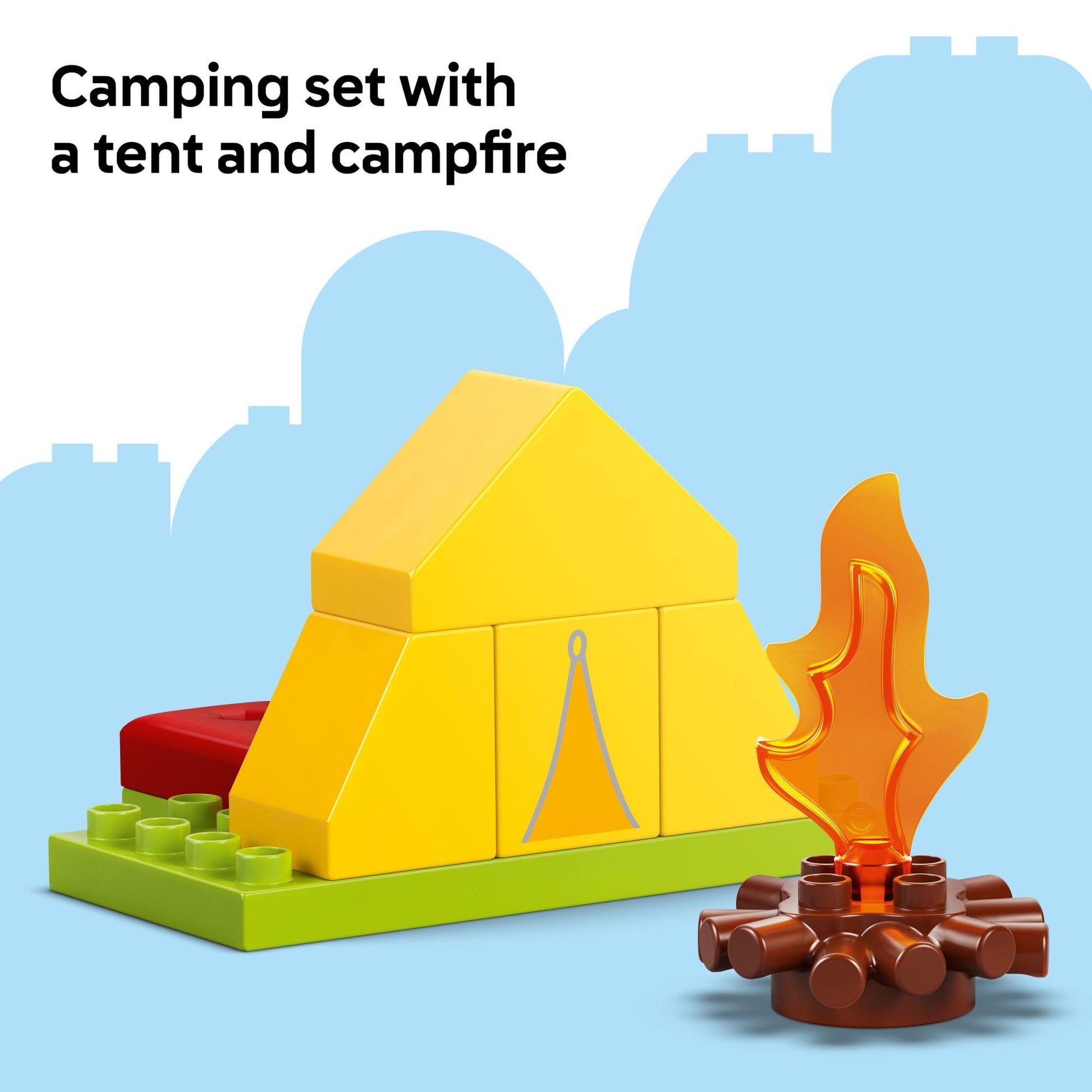 LEGO DUPLO Peppa Pig Camping Trip Toddler Learning Toy - Sensory Toy for Creative and Developmental Play - Fun Birthday Gift for Peppa Pig Fans, Kids
