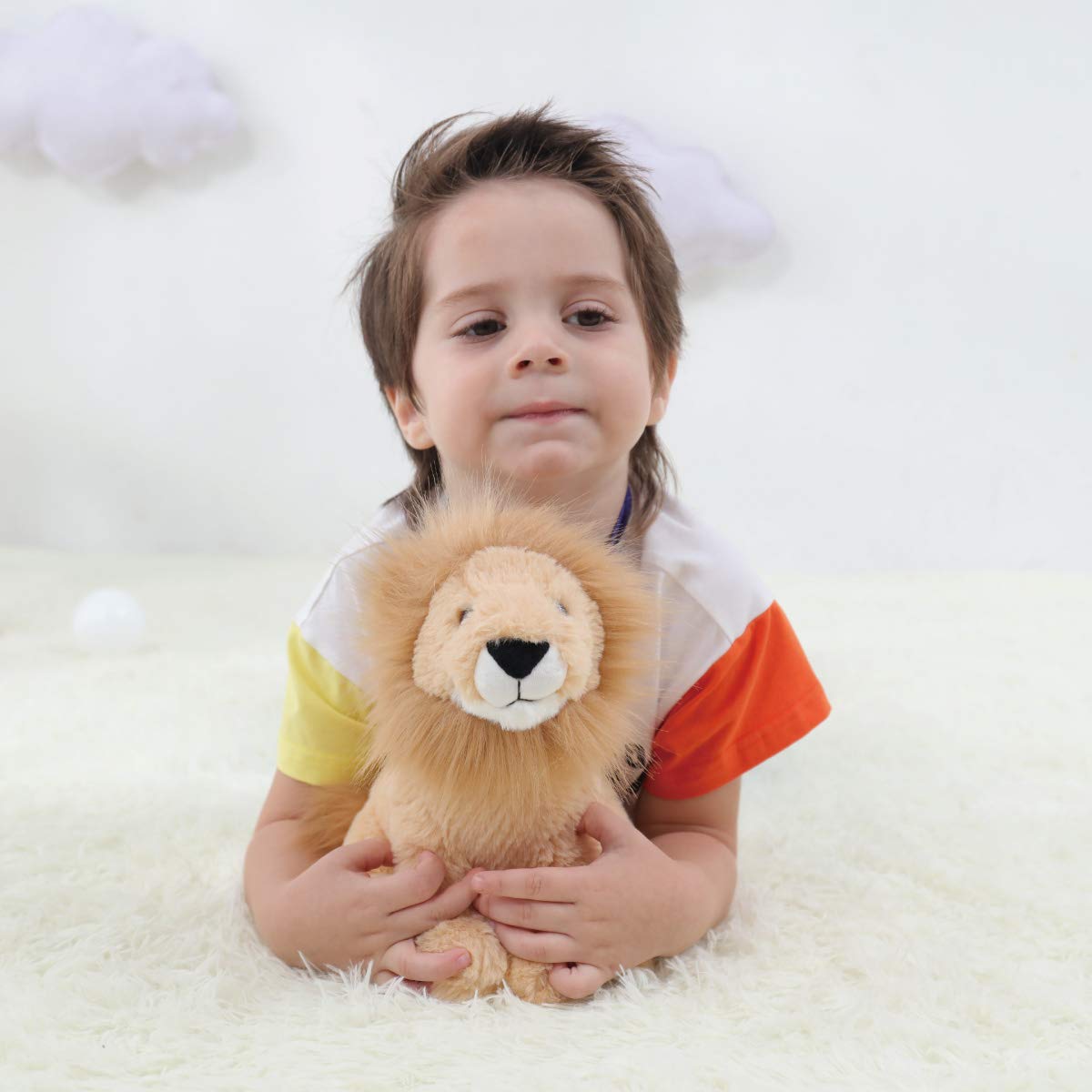 Apricot Lamb Toys Plush Lion Soft Stuffed Animal for Kids for Kids 10''