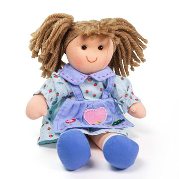 Bigjigs Toys Grace Rag Doll (Small) - 25cm Super Soft Doll for 1 Year Old, Ideal First for Babies & Toddlers