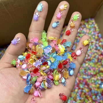 100 Pcs Colorful Resin Turtles for Crafts Dollhouse Miniatures,Mini Resin Turtles Toy,Mini Animals,for DIY Craft Garden?Landscape?DollhousePotted