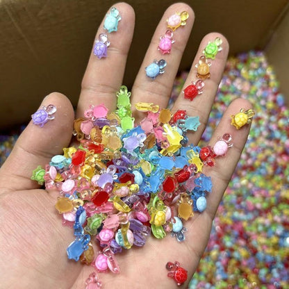 100 Pcs Colorful Resin Turtles for Crafts Dollhouse Miniatures,Mini Resin Turtles Toy,Mini Animals,for DIY Craft Garden?Landscape?DollhousePotted