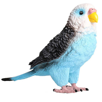 FLORMOON Animal Figures Realistic Large Parrot Plastic Early Educational Toys Cupcake Topper Party Gift for Kids 2+ Year Old(Blue)