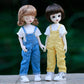 XiDonDon Blyth BJD Clothes 30cm 1/6 BJD SD YOSD Doll Clothes Fashion Denim Overalls Pants and Short Sleeve T-Shirt Set Doll Accessories (Blue)