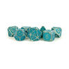FanRoll 16mm Enamel Acrylic Poly Dice Set: Ice w/Blue Enamel