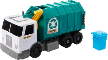 Matchbox 15-inch Recycling Truck, Lights & Sounds, Toy Cards for Kids Made from 80% ISCC-Certified Plastic