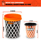 BasketPong Mini - Yard Pong and Basketball Game with 12 Buckets, 2 Balls, Carrying Bag, and Air Pump - Outdoor Game for Lawn, Backyard, Beach,