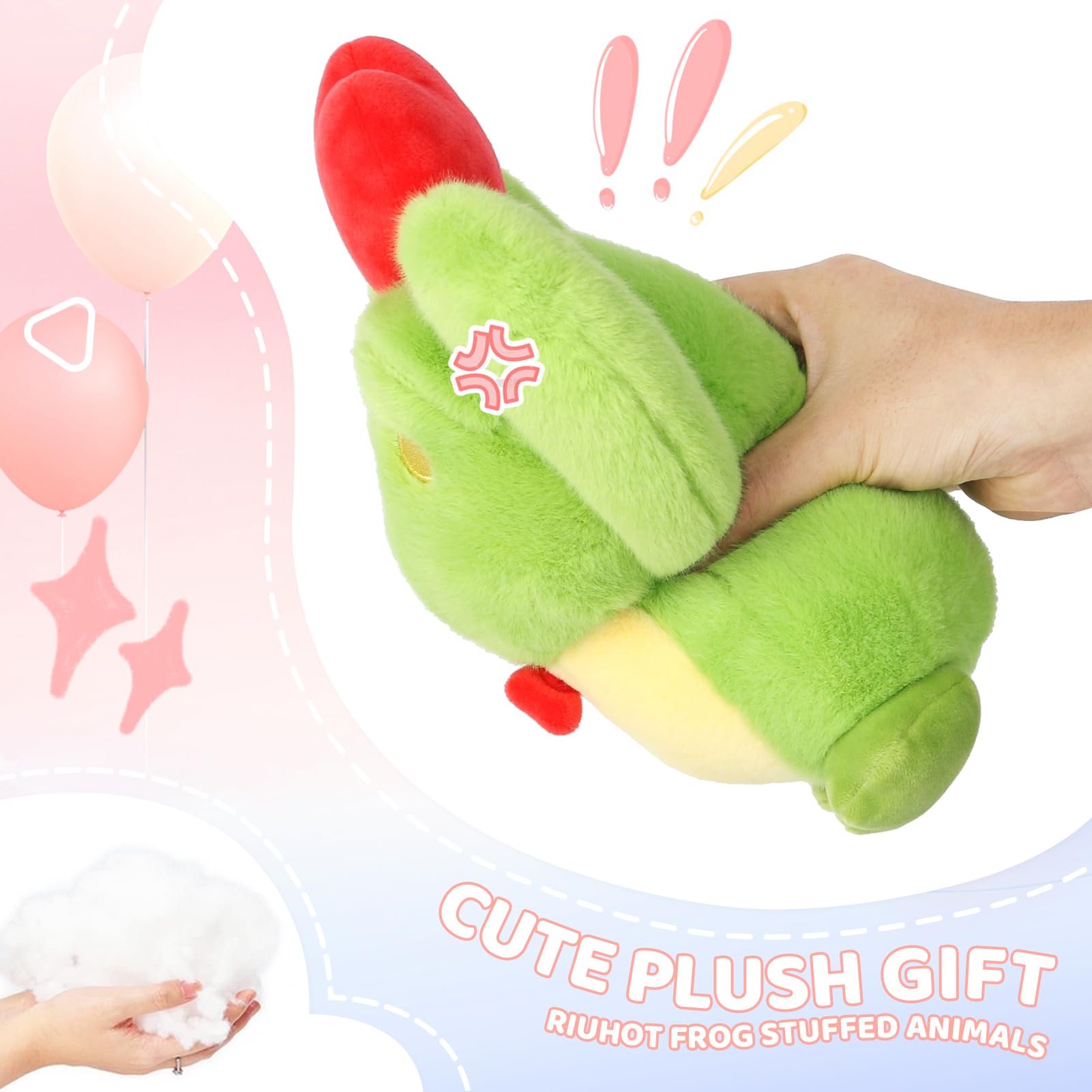 Cute Frog Plush Toy With Red Heart - Stuffed Animal Plushie for Valentine's Day, Birthday, Christmas - Soft Gift for Girlfriend, Kids 9.8"