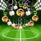 30CT Soccer Hanging Swirl for Soccer Party Supplies Theme Birthday Party Decorations