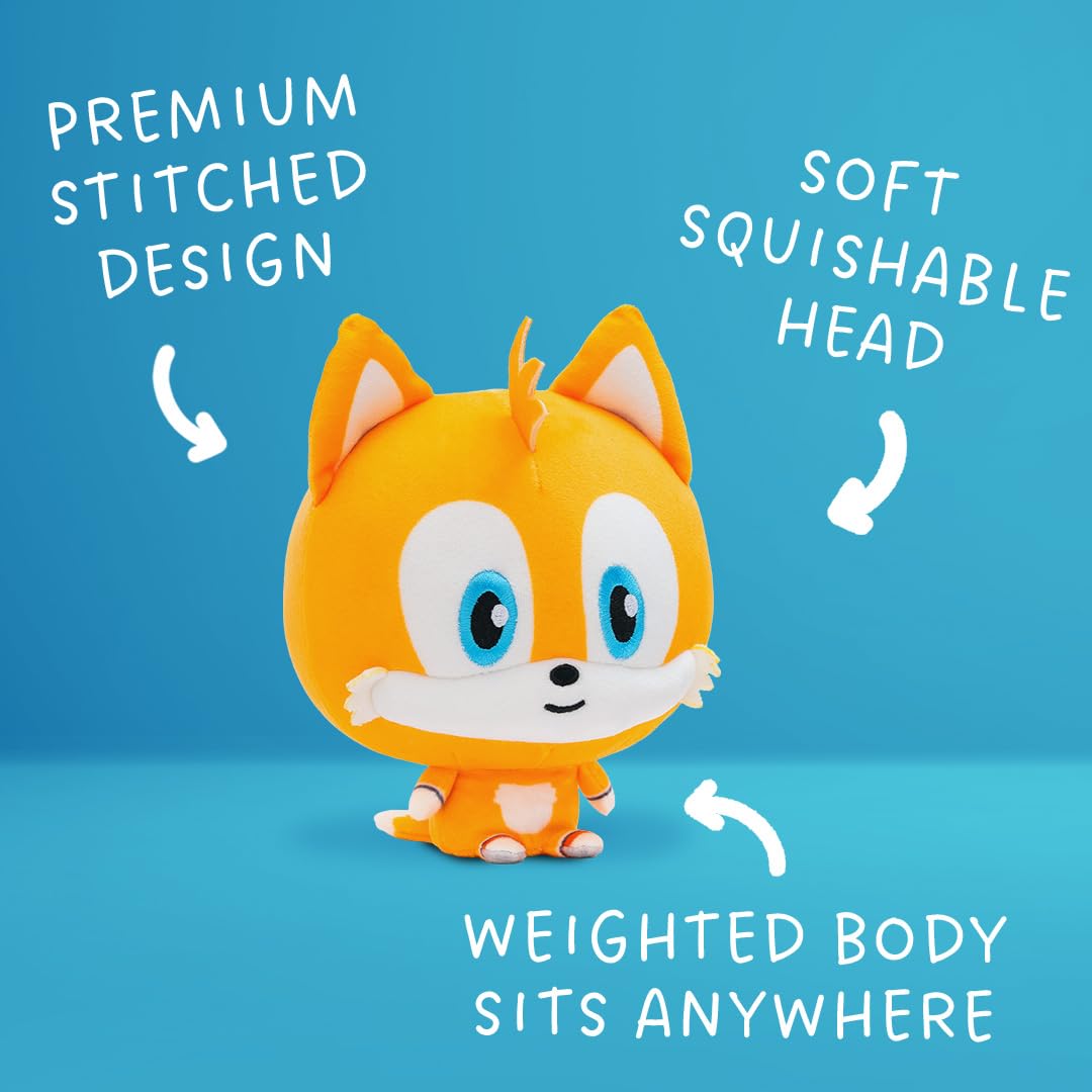 TeeTurtle Tails 5" Sonic The Hedgehog Cloudheads Plushie - Cute Weighted Soft Stuffed Officially Licensed Sega Stuffed Animal