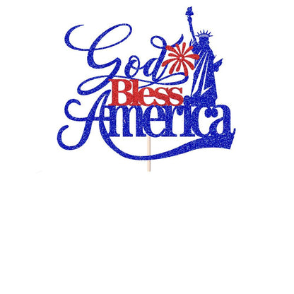 Sleyberoy God Bless America Glitter Cake Topper