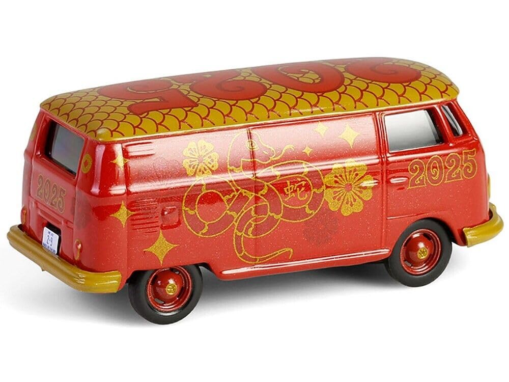 Van Chinese Zodiac 2025 Year Red with Graphics Hobby Exclusive Series 1/64 Diecast Model Car by Greenlight GL30531