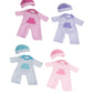 JC Toys | Berenguer Boutique | La Baby Doll Outfit | 2 Piece Light Pink Striped Onesie|Washable| Ages 2+ | Fits Dolls 9"- 12"