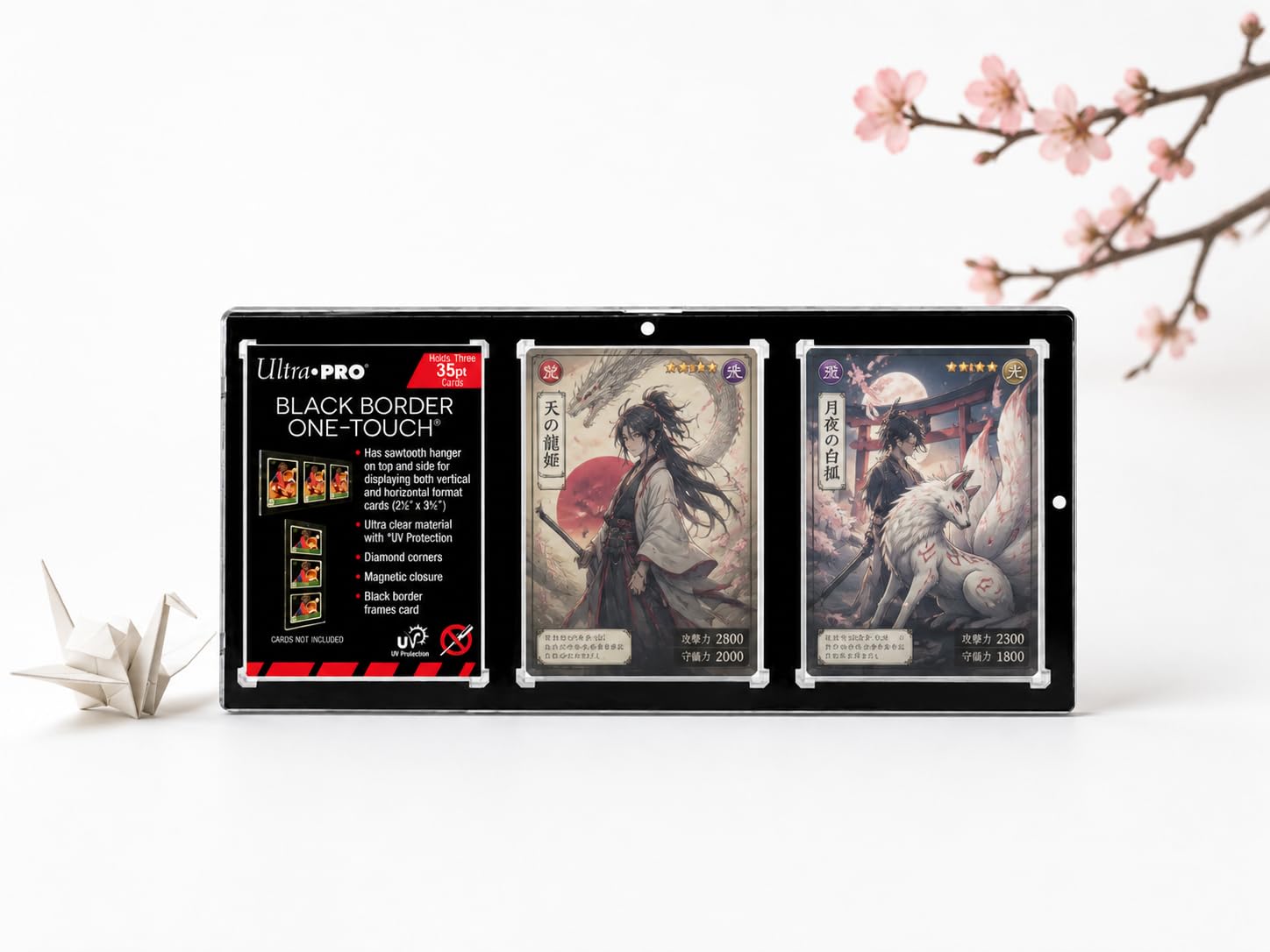 Ultra Pro 35PT 3-Card Black Border UV ONE-Touch Magnetic Holder