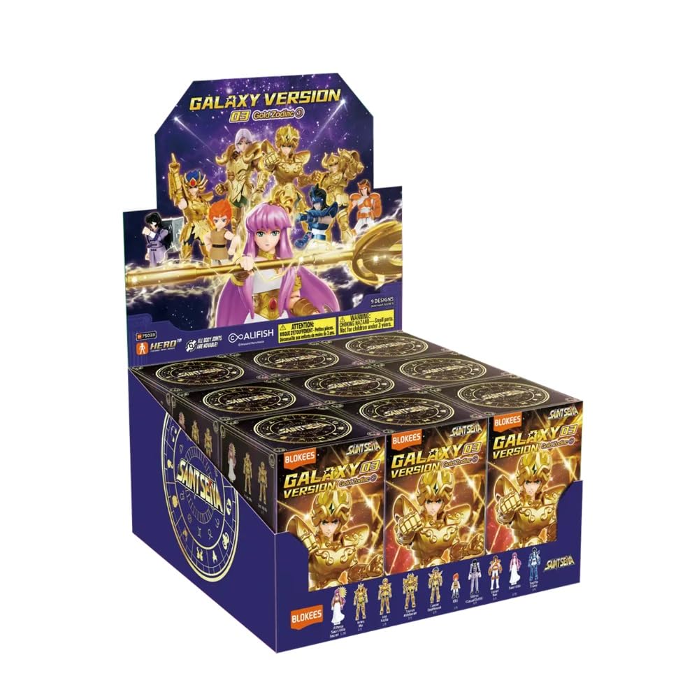 BLOKEES Saint Seiya, Galaxy Version, GV03, Gold Zodiac ?, 9 Model Kit Myster Boxes, Assembly Required, 10+