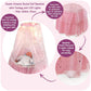 Badger Basket Enchanting Sweet Dreams Round Doll Bassinet with Canopy and LED Lights for 18-Inch Dolls - A Magical Sleeping Space