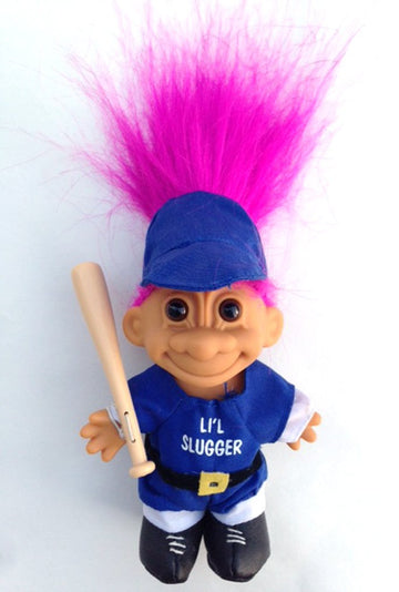 My Lucky Li'l Slugger 6" Baseball Troll Doll w/Bat