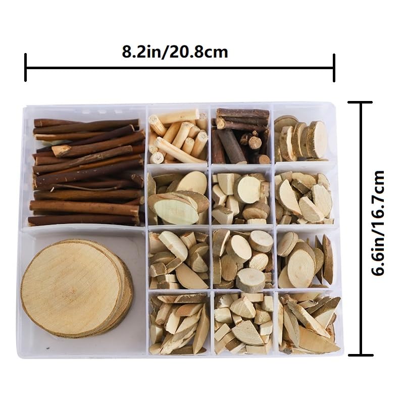 ChooseInOne Log Handmade DIY Wood Craft Kits for Kids Wooden Unfinished Toys Paint Art Garden Playset Bulk Sticks Loose Parts Materials 360g(Large)